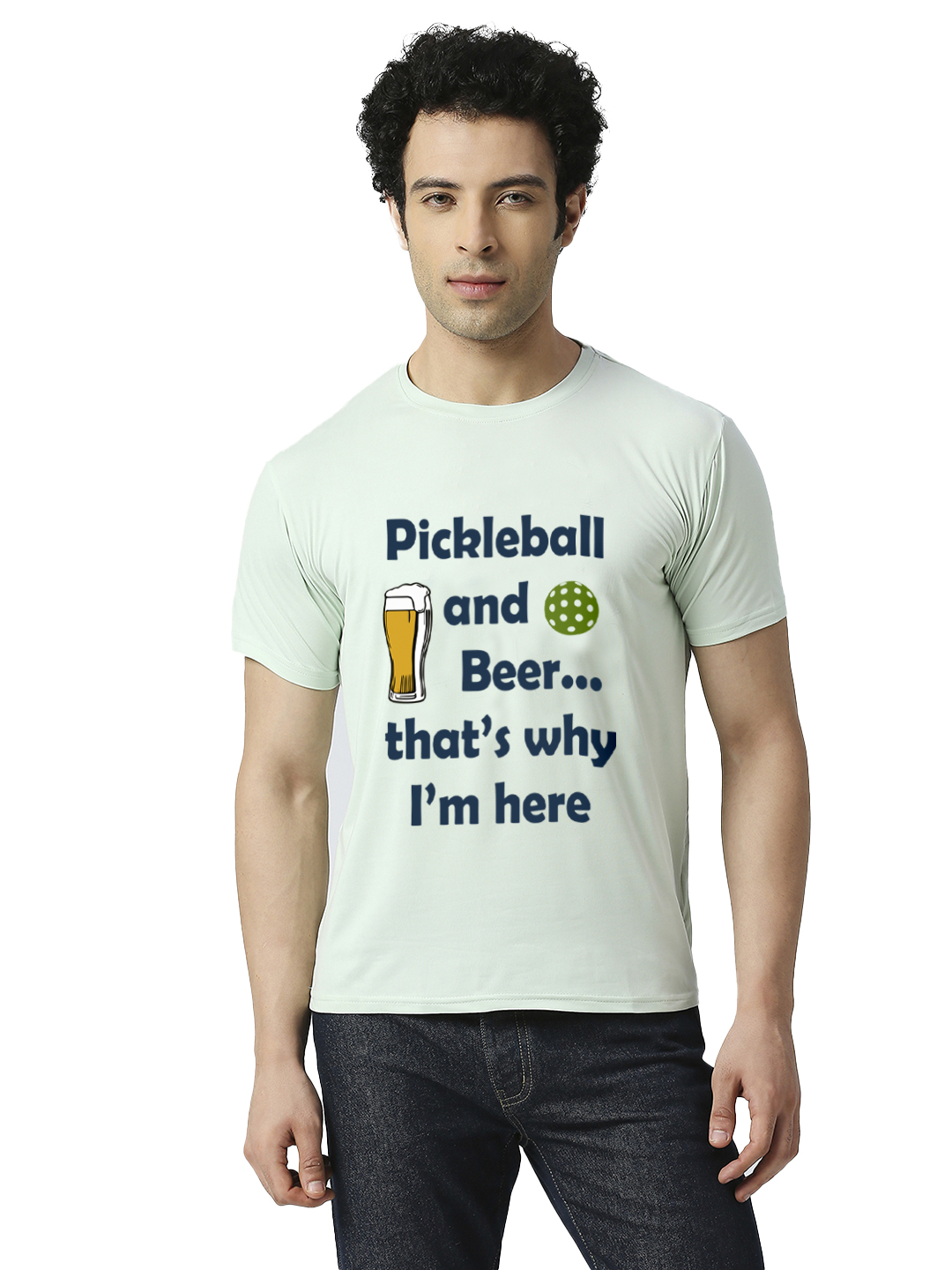 Pickleball- Pickle Ball & Beer Mint Dry Fit T-shirt